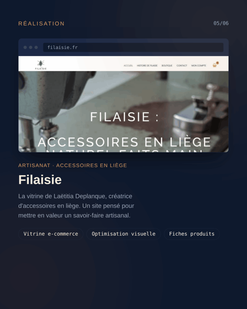 Aperçu du site web Filaisie réalisé par Absolu-Digit